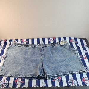 TERRA AND SKY Womans DENIM 4X PLUS SHORTS High Rise Slouchy 4 Pockets